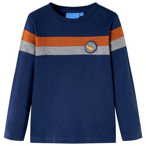 T-Shirt Enfants À Manches Longues Motif Dinosaure Bleu Marine 104
