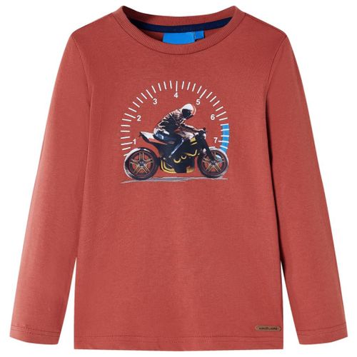 T-Shirt Enfants À Manches Longues Imprimé Motocyclette Henné 116
