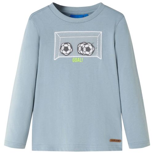 T-Shirt Enfants À Manches Longues Design But De Football Bleu Clair 92