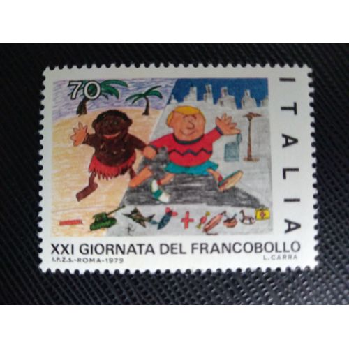 Timbre Italie Yt 1411 "Enfants De Différentes Races Se Tenant La Main" (L. Carra) 1979 ( 101207 )