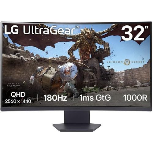 LG Ultragear¿ 32GS60QC-B.AEU Ecran PC Gaming 32" - Dalle VA résolution QHD (2560x1440), 1ms 180Hz, HDR 10, sRGB99% (CIE1931), AMD FreeSync, inclinable, DisplayPort 1.4, HDMI 2.0 (2)