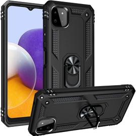 Coque pour Samsung Galaxy A22 5G/4G Étui Porte Monnaie Noir + Verre Trempé