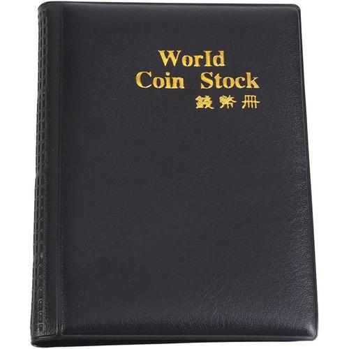 Coin Album Books, 10 Pages 120 Poches World Coin Stock Album Book Case Coin Holders Collection Storage Coin Collecting Holders Penny Pockets &lpar;Noir&rpar;