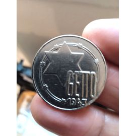 C1970 Pologne Lodz Ghetto Polonais Guerre Mondiale Seconde Guerre Mondiale Médaille Aluminium Souvenir I108478 Avec Certificat D'authenticité.