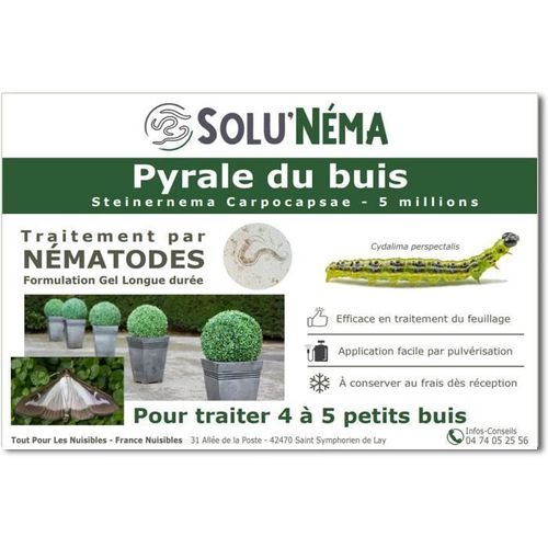 SOLUNEMA - Nématodes SC Contre la Chenille Pyrale du buis - 5 millions Steinernema Carpocapsae