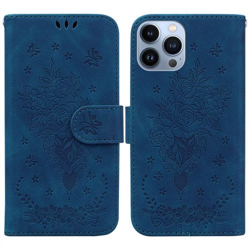 Saturcase Coque Pour Apple Iphone 15 Pro, Une Rose Pu Cuir Magnétique Flip Portefeuille Support Porte-Carte Dragonne Protecteur Housse Étui Pour Apple Iphone 15 Pro (Bleu)