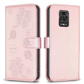 Saturcase Belle Trèfle Pu Cuir Magnétique Flip Portefeuille Support Porte-Carte Protecteur Housse Étui Pour Xiaomi Redmi Note 9s / Note 9 Pro / Note 9 Pro Max (Xy-Pink)