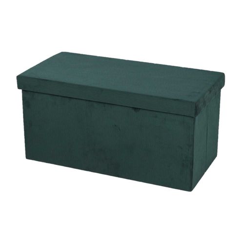 Banc De Rangement Pliable Kube En Velours Côtelé - Céladon
