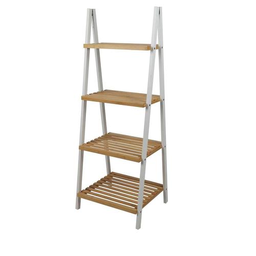 Etagère 4 Niveaux Pyramide En Bois - Marron Et Banc