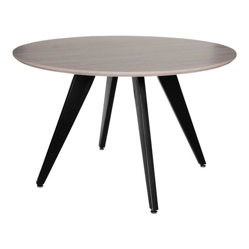 Table Ronde Léonie En Bois - Beige Et Noir