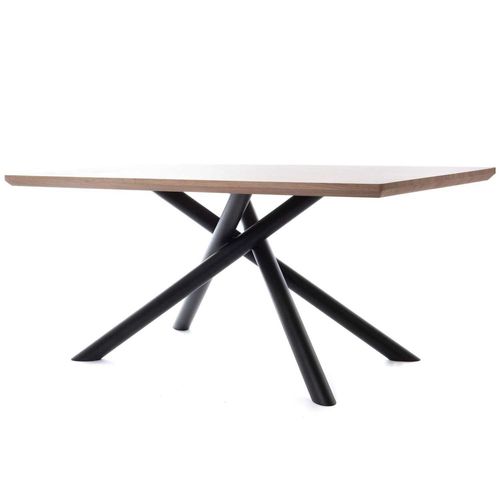 Table Rectangulaire Léonie En Bois - Beige Et Noir