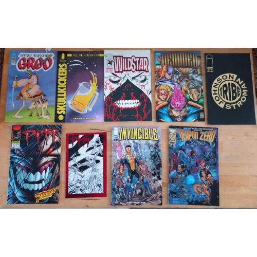 Pitt - Wildstar - Newmen - Invincible - Lot De 9 Comics Image En Anglais - Avec Collectors 1993