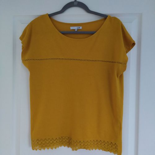 Tee Shirt Jaune Dentelle Taille L