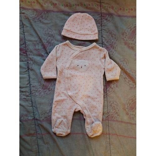 Ensemble Bonnet Et Pyjama Naissance Tex