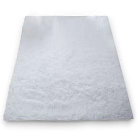Tapis Salon Shaggy 160x230cm Blanc avec Motif - Descente de lit