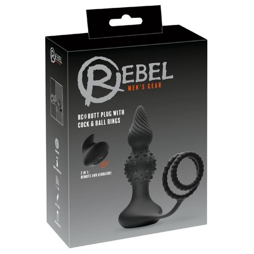 Rebel Plug Anal Radiocommande Avec Anneaux Peniens Et Boules