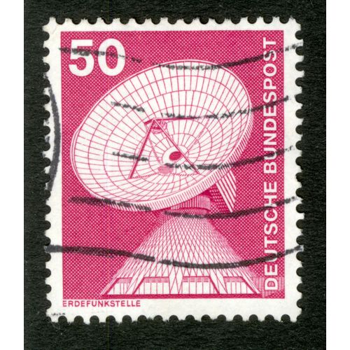 Timbre Oblitéré Deutsche Bundespost, Erdefunkstelle, 50