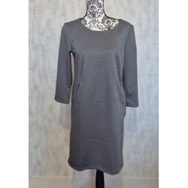 Robe Courte Liu Jo Manche 3/4 Noir Et Bleu Motif Chevrons Taille 38 / M