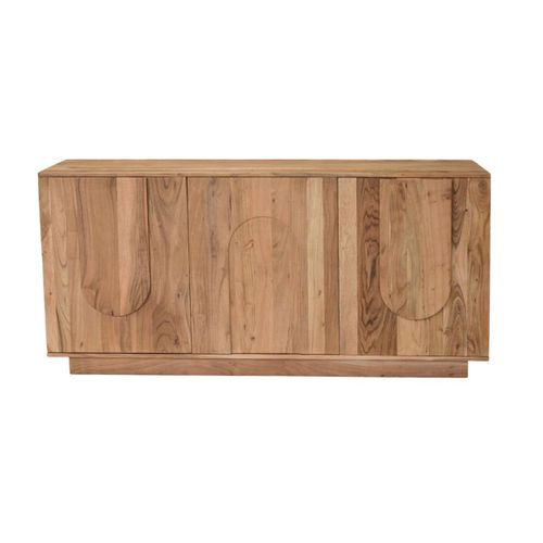 Buffet En Bois Massif Gravé 3 Portes L160 Cm Ark