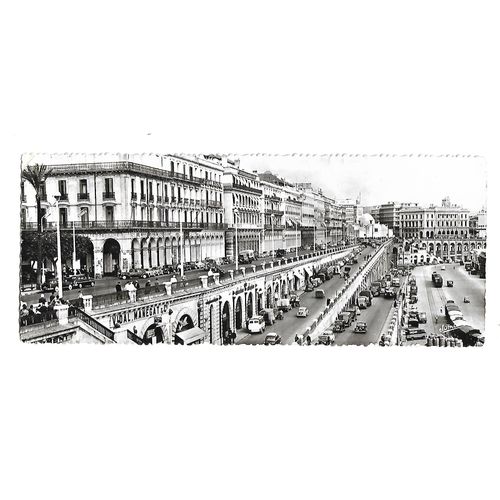 Alger La Blanche Algérie Boulevard De La République Rampe Chasseloup-Laubat Noir Et Blanc Écrite Mais Circulé Sous Enveloppe