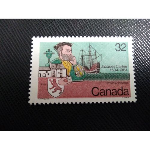 Timbre Canada Yt 869 450e Anniversaire Du Voyage De Jacques Cartier Au Canada 1984 ( 111207 )
