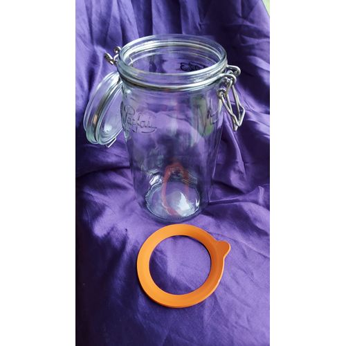 Bocal Le Parfait En Verre 1.5 Litre Avec Rondelle Joint Fermeture Mécanique Pour Conserves Confitures Cornichons 874 Grammes