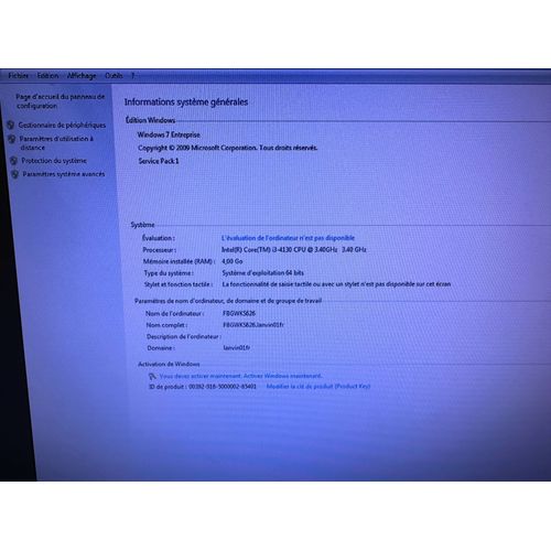 HP ProDesk 600 G1 SFF Intel Core i3-4130 - 3.4 Ghz - Ram 4 Go - DD 120 Go