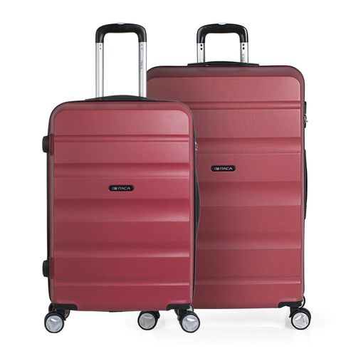Set De 2 Valises Rigides De Voyage 4 Roues Trolley ABS. Poignée 2 Anses Et Cadenas. Résistantes Et Légères. Moyenne Et Grande. T71616
