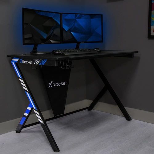 X Rocker 2020054 Bureau D'ordinateur Noir, Bleu, Rouge