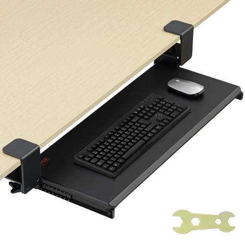 Support Clavier - VEVOR - Plateau pour Clavier et Souris Coulissant Plateau pour Clavier Souris Coulissant sous Bureau 68x28cm