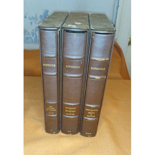 Sophocle , Tragédies , Traduction De Jacques Lacarrière , Illustrations De Georges Varlamos , Union Latine D'édition1973 ,  Ex. 60/800 Sur Art-Fil  Reliures Cuirs , Littérature Grecque Classique