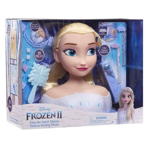 Tête A Coiffer Deluxe Elsa Cheveux Blonde Reine Des Neige - 18 Pieces - Set Jouets Fille + 1 Carte Offerte - Jouet Coiffure - Accessoires