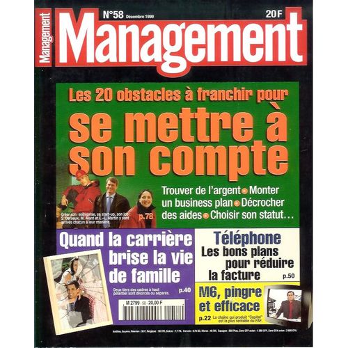 Management  N° 58 : Se Mettre À Son Compte : Les 20 Obstacles À Franchir