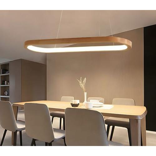 Suspension LED en bois style minimaliste