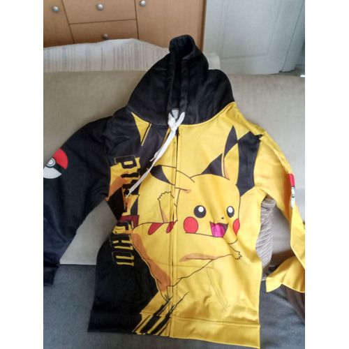 Sweat À Capuche Cosplay Pour Homme Et Femme, Imprimé Numérique, Manteau À Fermeture Éclair, Pikachu