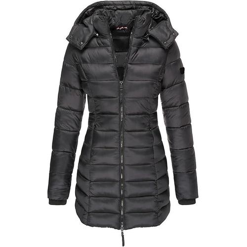 Veste Rembourrée En Coton Pour Femme, Veste Rembourrée Mi-Longue À Coupe Ajustée, Veste Rembourrée Chaude M, Nouvelle Collection Hiver