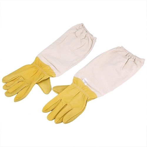 Gants Apiculteurs, Équipement De Protection Pour Apiculteur, Gantelet Élastique En Peau De Chèvre Et Toile Avec Manches Longues Ventilées