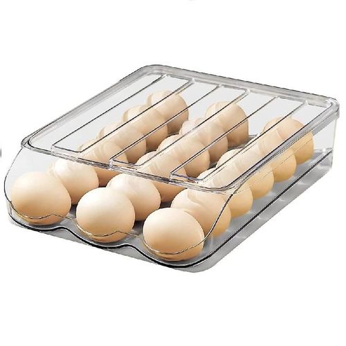 Porte-¿ufs de grande capacité pour roulement automatique, conteneur d'¿ufs, bacs de rangement empilables, boîte de rangement fraîche transparente à 3 couches
