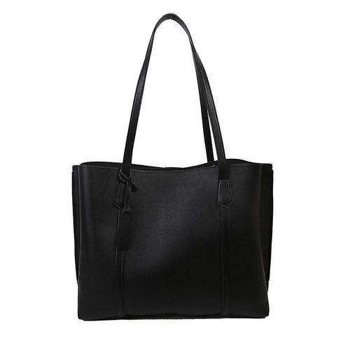 Grande capacité femmes sac fourre-tout simili cuir Pu fermeture éclair sacs à main d'épaule mode dames sacs à main sacoche, noir