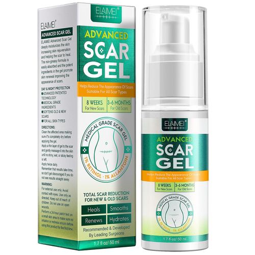 Gel De Cicatrice En Silicone-Gel Crème D'élimination Des Cicatrices, Crème Contre Les Vergetures Pour Cicatrices Anciennes Et Nouvelles, Crème Anti-Cicatrice Formule Douce 50ml