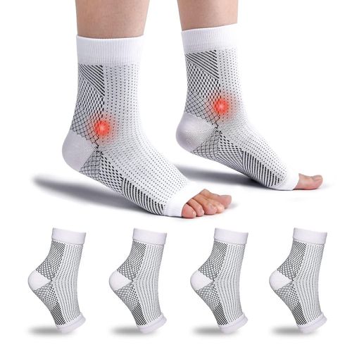 2 Paires De Chaussettes De Fasciite Plantaire, Chaussettes De Compression De Cheville Pour Femmes Et Hommes, Soutien Médical De La Cheville, Chaussettes De Compression De Mollet Sm
