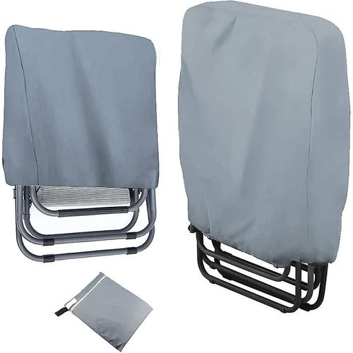 Housse De Protection Pour Chaises Pliantes, Paquet De 2, Housse De Protection Pour Chaises De Jardin, Imperméable, Coupe-Vent, Anti-Uv, Tissu Oxford 210d