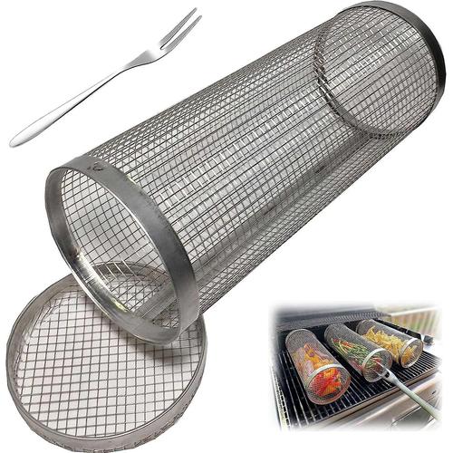 Grille de cuisson pour Barbecue en acier inoxydable, outil de gril avec couvercle en maille amovible 1 pièce