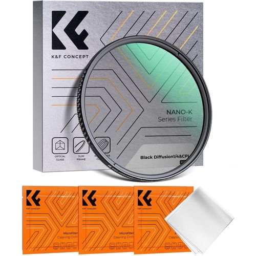 62mm Filtre Black-Mist 1/4+Cpl 2 En 1 Effet Diffusion Polarisant Et 3 Chiffons De Nettoyage Pour Objectif Appareil Photo (Nano-Klear Srie)