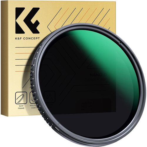 62mm Filtre ND2-400 Variable 1-9 F-Stops Densit Neutre Slim HD Rsistant  l'eau Anti-Rayures pour Objectif Appareil Photo (D Srie)