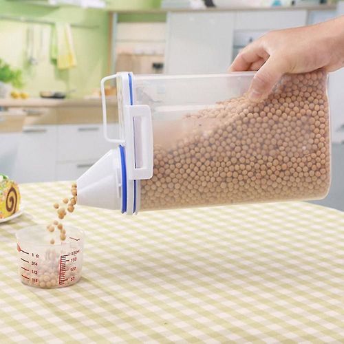 Distributeur de céréales en plastique 2l, boîte de rangement, récipient de cuisine pour céréales et riz