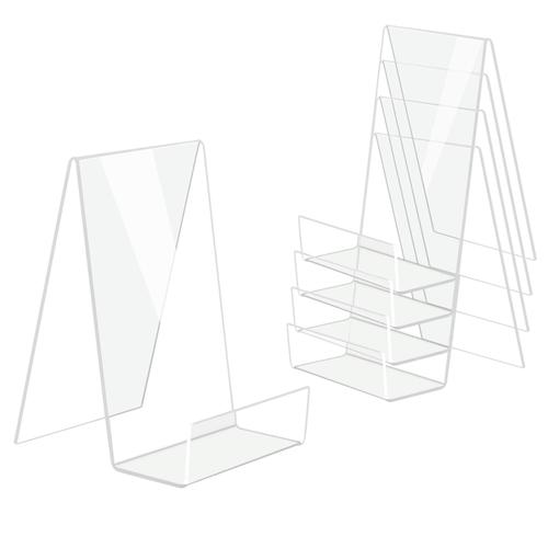 Supports de livres en acrylique transparent, 6 pièces, supports de Table en acrylique, serre-livres, chevalet pour afficher des livres de Photos
