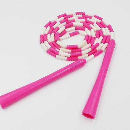 Corde À Sauter À Perles Souples De 110 Pouces (280 Cm), Cordes À Sauter Réglables Et Segmentées Sans Enchevêtrement Pour Femmes Et Hommes Gardant La Forme Rose