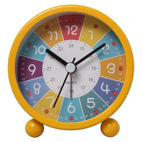 Horloge Pour Enfants, Réveil Pour Enfants, Horloge D'apprentissage Des Animaux Mignons, Silencieuse Avec Veilleuse, Adaptée Aux Enfants Jaune
