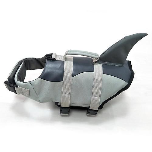 Gilets de sauvetage pour chiens Shark Doggy Swim Maillot de bain flottant avec poignée de sauvetage pour chiens (s, Grey1)